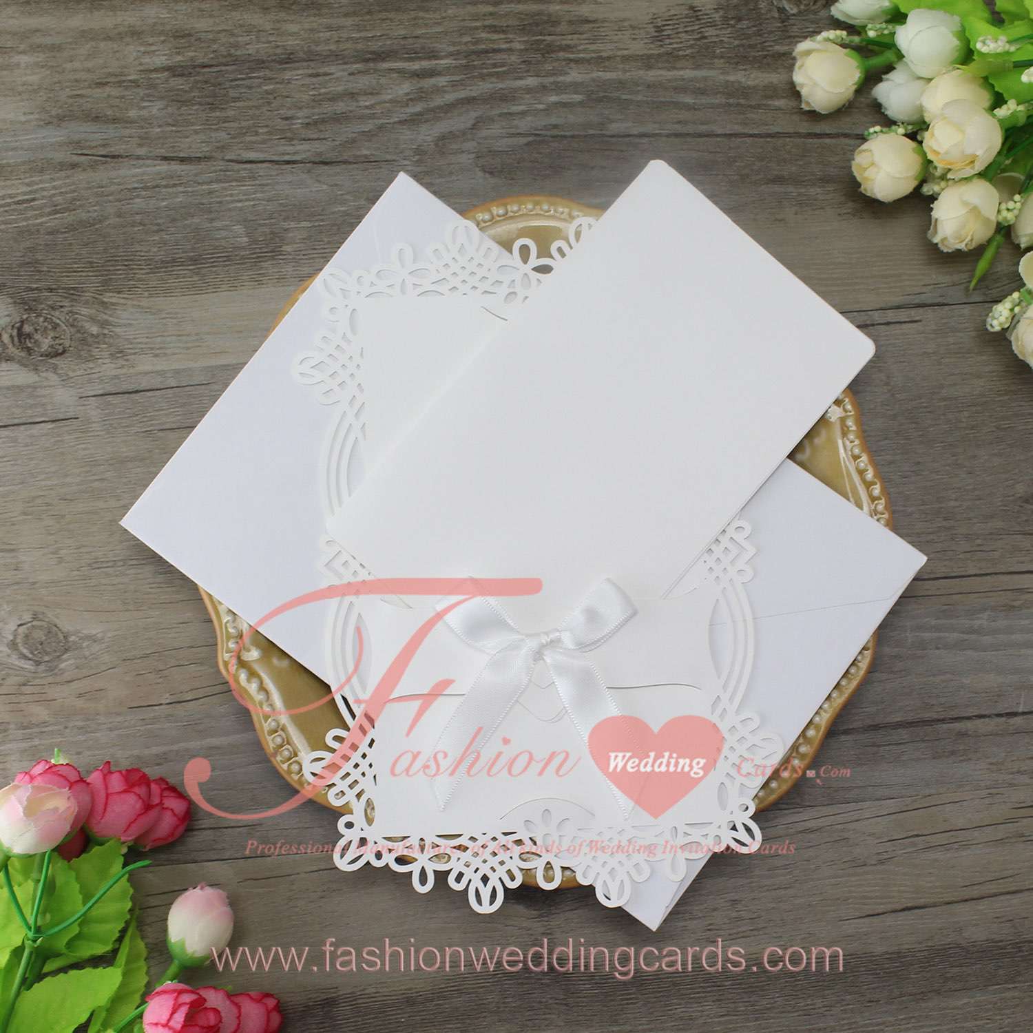 Elegant Blank Laser Cut Wedding Invitations Cheap